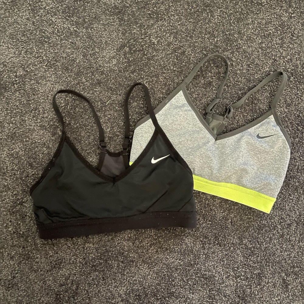 Nike Black and Gray Sports Bras Medium Support